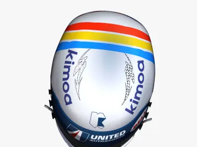 Alonso helmet Daytona 2018 Low-poly 3D model