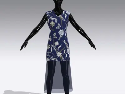 Female Cloth Dress Low-poly 3D model