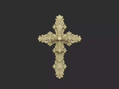 Cross luxury gothic design queen princess 3D print model
