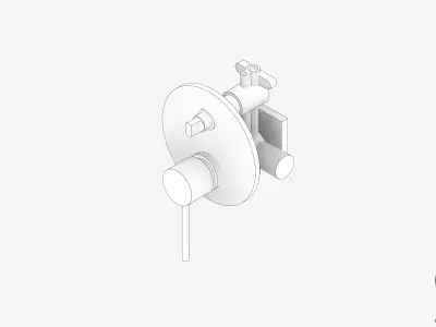 Wall Mixer Tap - Luxury - Sleek - Diverter Low-poly 3D model