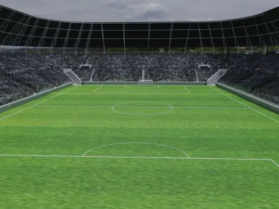Soccer Stadium - Soccer Fans Low-poly 3D model get