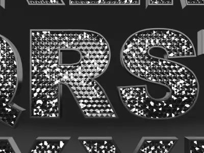 Sparkling Letters Alphabet 3D model