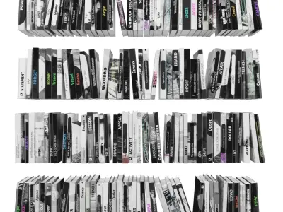 Books 150 pieces 2-2-4 Low-poly 3D model