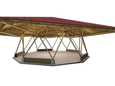 BAMBOO CANOPY GEODESIC BAKED  3D model