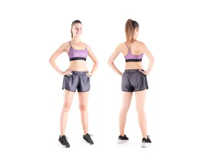 Woman sport 32 Low-poly 3D model