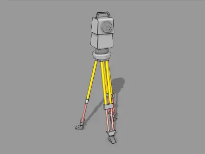 2D Line and Level device Low-poly 3D model