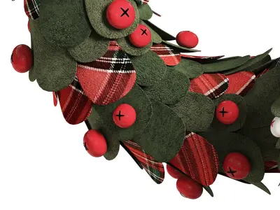 Craft Christmas wreaths Set  3D model