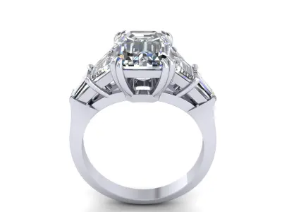 Four Stone Wedding Ring V6 3D print model