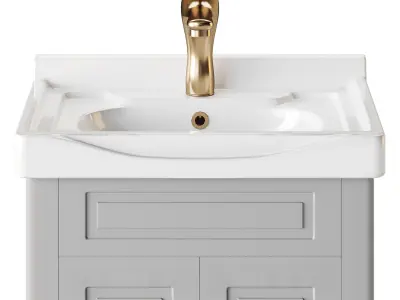 Adeline Large Wall Mounted Cabinet Vanity Bathroom Sink 3D model