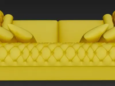 Luxury Sofa 3d Model including texture material 3D model
