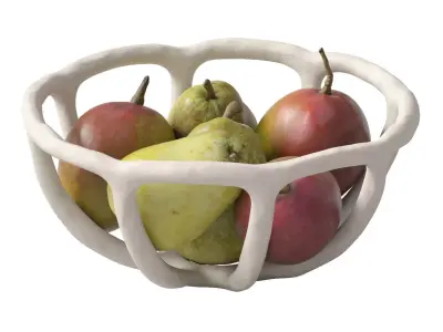 Nested bowl with mango and pears 3D model