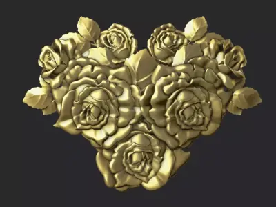 Roses relief  3D print model