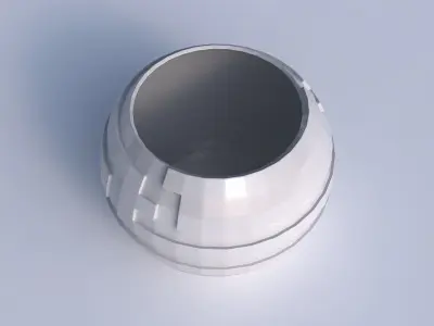 Bowl spheric with sharp ribbons 3D print model