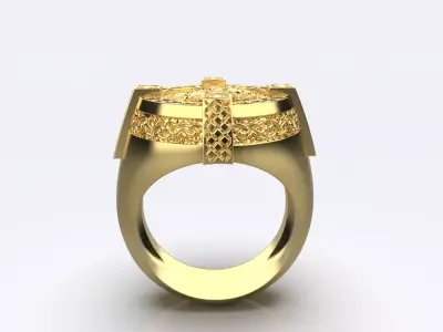 Men signet rings Saint George the Victorious 3D print model