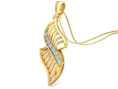 Pendant 3dm stl FBX OBJ Render Detail diamond in gold 3D print model