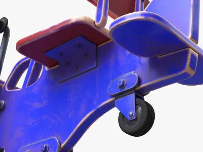 Spring rocking plane 3D model