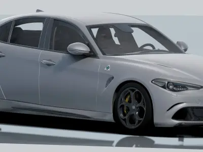 Alfa Romeo Giulia Quadrifoglio- Photorealistic Low-poly 3D model