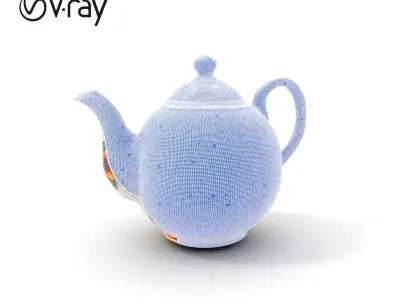 Decorative Floral Teapot Model Pack Low-poly 3D model