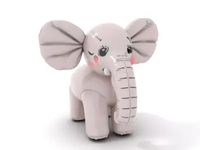 Inflatable Cartoon Elephant Model Pack for Animations and Games Low-poly 3D model