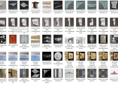 classic list of door handles 3D model