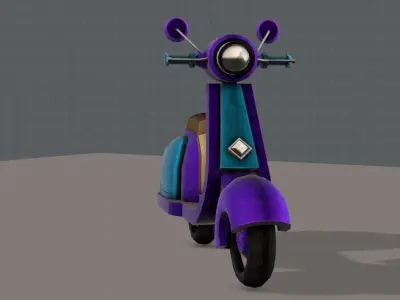 Scooter Cartoon Low-poly 3D model