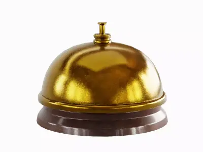 Classic Reception Bell 03 Low-poly 3D model