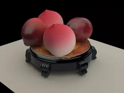 Chinese peach and plum 3D model