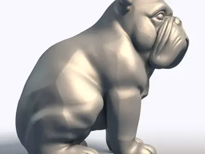 Bulldog Sculpture 3D model purchase