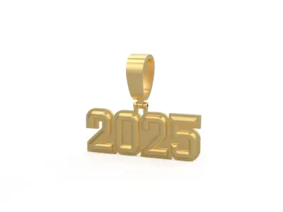 Model 1169 Number 2025 Necklace Curved With Border 3D print model