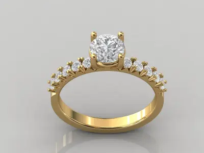 STL 3DM Print Ready Women Diamond Ring Lightweight Printable  3D print model 28