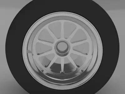 Race car wheel Low-poly 3D model