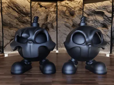Skull Mask Bomb Figure Fan Art Toy  3D print model