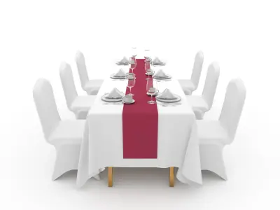 Banquet Table and Chair 98 3D model