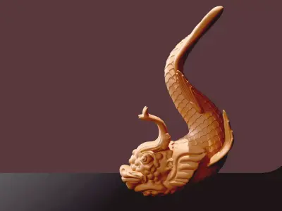 Mythical Dragon Koi Fish  3D Print Model 3D print model