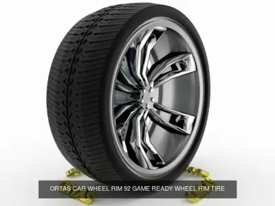 ORTAS CAR WHEEL RIM 91-92-93-94-95 GAME READY WHEEL 3D Model Pack