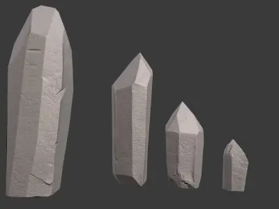 yellow crystals for climbing interior decoration Low-poly 3D model