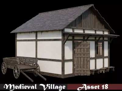 Medieval Village Asset 18- 4K Textures Game Ready Low-poly 3D model