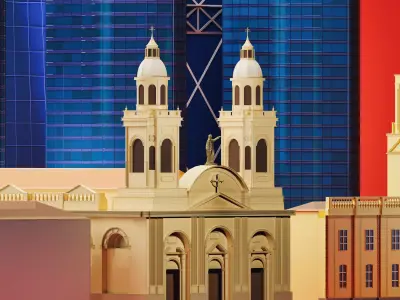 Santiago Chile 3D Diorama 3D model