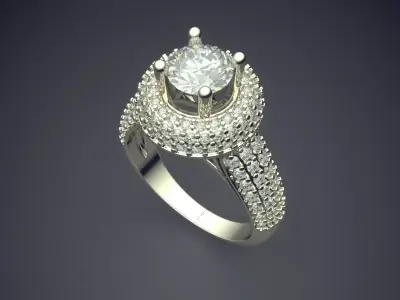 Luxury Big Ring With A Big Diamond On Top CAD 3010 3D print model