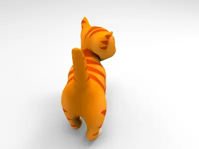 3d Cartoon Cute Cat Rigged Model  Low-poly 3D model
