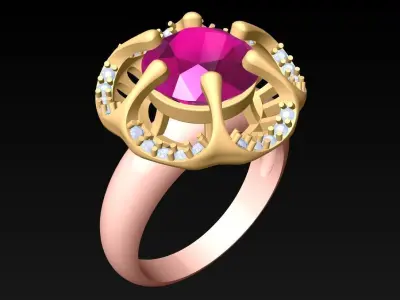 Diamond Ring - Womens Rings - GN246 3D print model
