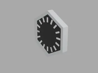 Clocks military badge Free low-poly 3D model