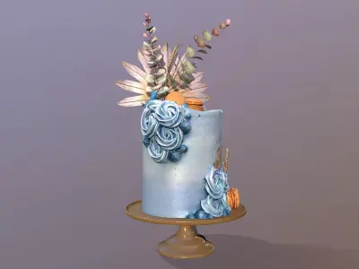 Luxury Aegean Swirl Cake Low-poly 3D model