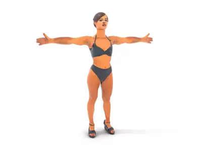 Black Athletic Model model pack Low-poly 3D model