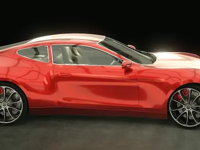 Generic concept sports car with rig and full interior 3D model