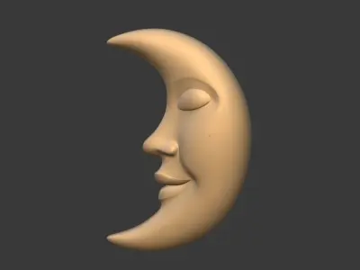 Moon Face Low-poly 3D model