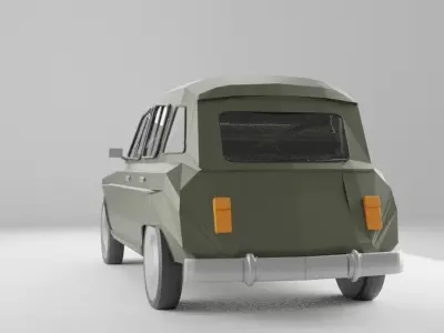 Renault R4 Car Lowpoly Free low-poly 3D model