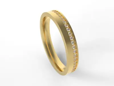 Diamond Eternity Wedding Ring 3D print model