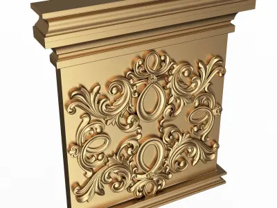 Carved Capital 1301 Low-poly 3D model