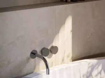 Japandi modern bathroom 3D scene 3D model